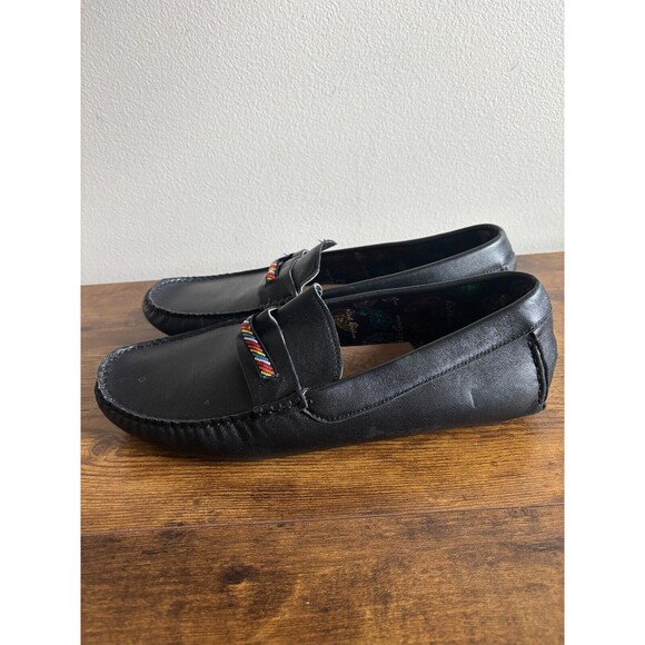 Robert Graham Black Hart Ii Leather Casual Slip On Loafers RGS5100II Size 10.5 main image 10